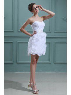 Taffeta Sweetheart Short Ball Gown Wedding Dress with Ruffle