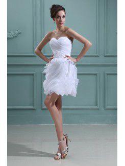 Taffeta Sweetheart Short Ball Gown Wedding Dress with Ruffle