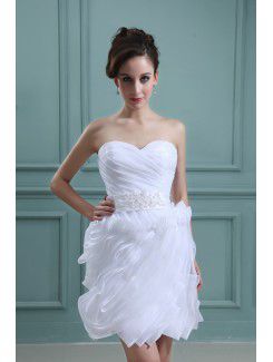 Taffeta Sweetheart Short Ball Gown Wedding Dress with Ruffle