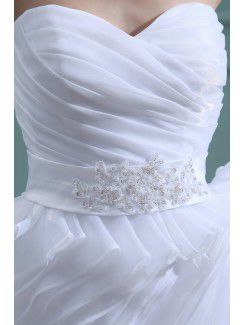 Taffeta Sweetheart Short Ball Gown Wedding Dress with Ruffle