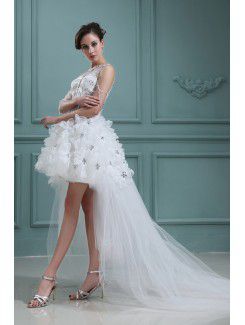 Organza Jewel Ball Gown Asymmetrical Wedding Dress