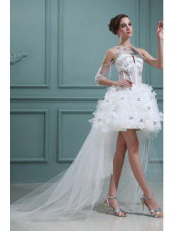 Organza Jewel Ball Gown Asymmetrical Wedding Dress