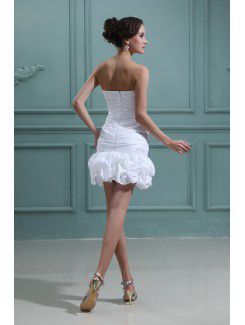 Taffeta Strapless Short Sheath Wedding Dress