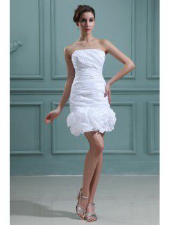 Taffeta Strapless Short Sheath Wedding Dress