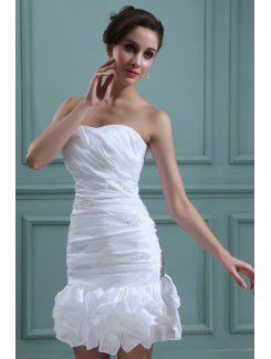 Taffeta Strapless Short Sheath Wedding Dress