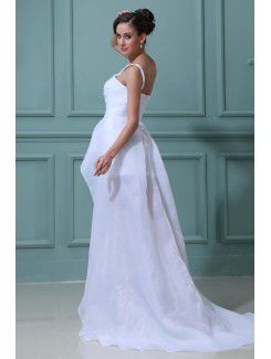 Tulle and Satin One-Shoulder Asymmetrical A-line Wedding Dress