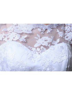 Lace Bateau Short Sheath Wedding Dress with Flowers