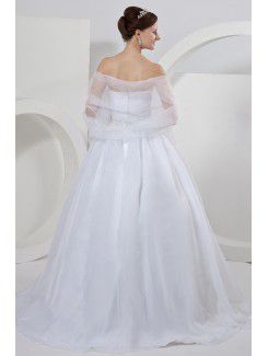 Tulle and Tulle Sweetheart Sweep Train Ball Gown Wedding Dress with Beading