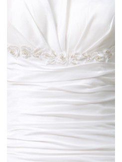 Taffeta Spaghetti Straps Court Train A-line Wedding Dress with Embroidered