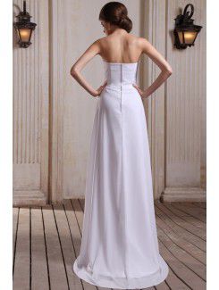 Chiffon Sweetheart Asymmetrical Column Wedding Dress