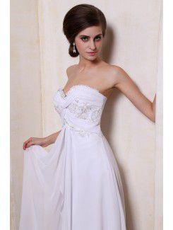 Chiffon Sweetheart Asymmetrical Column Wedding Dress