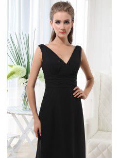 Chiffon V-Neckline Knee-Length A-line Bridesmaid Dress