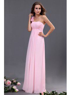 Chiffon One-Shoulder Floor Length Column Bridesmaid Dresss