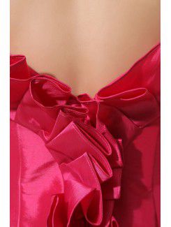 Taffeta Strapless Sweep Train Mermaid Bridesmaid Dress