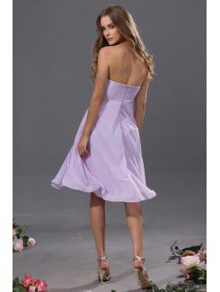 Chiffon Strapless Knee-Length Column Bridesmaid Dress with Sequins