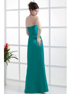 Charmeuse Sweetheart Floor Length Sheath Bridesmaid Dress with Ruffle