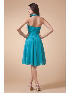 Chiffon V-Neckline Knee-Length A-line Bridesmaid Dress with Ruffle