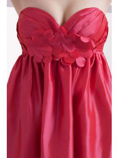 Taffeta Sweetheart Floor Length A-line Bridesmaid Dress with Flowers