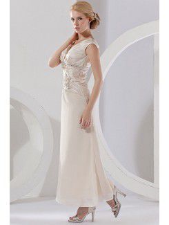 Satin Straps Ankle-Length A-line Bridesmaid Dress with Ruffle and Jacket