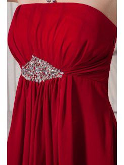 Chiffon Strapless Floor Length Column Bridesmaid Dress with Sequins