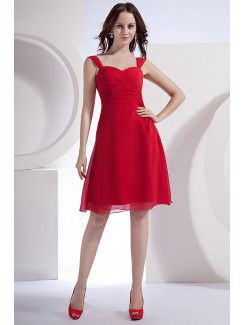 Chiffon Sweetheart Knee-Length A-line Bridesmaid Dress with Ruffle