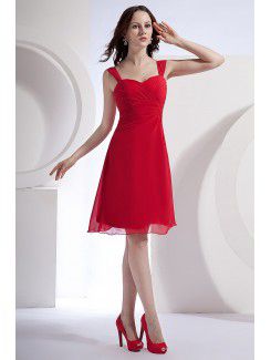 Chiffon Sweetheart Knee-Length A-line Bridesmaid Dress with Ruffle