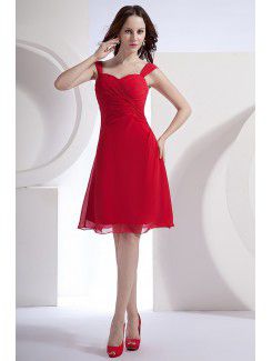 Chiffon Sweetheart Knee-Length A-line Bridesmaid Dress with Ruffle