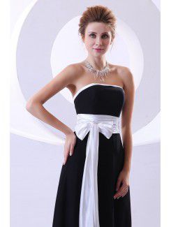 Chiffon Strapless Ankle-Length Column Bridesmaid Dress with Sash