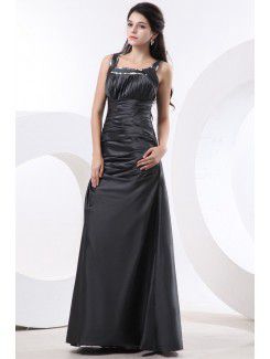 Taffeta Square Floor Length A-line Bridesmaid Dress with Sequins