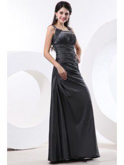 Taffeta Square Floor Length A-line Bridesmaid Dress with Sequins