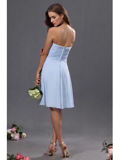 Chiffon Sweetheart Knee-Length A-line Bridesmaid Dress with Flower