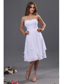 Chiffon Sweetheart Knee-Length A-line Bridesmaid Dress with Pleat