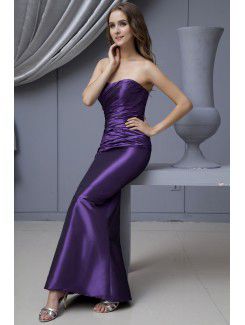 Taffeta Sweetheart Ankle-Length Sheath Bridesmaid Dress with Ruffle