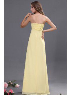 Chiffon Sweetheart Floor Length Column Line Bridesmaid Dress