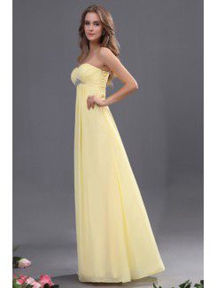 Chiffon Sweetheart Floor Length Column Line Bridesmaid Dress