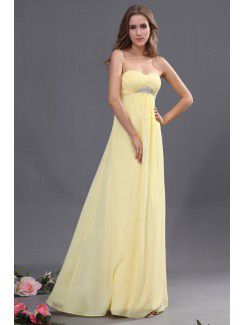 Chiffon Sweetheart Floor Length Column Line Bridesmaid Dress