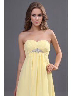 Chiffon Sweetheart Floor Length Column Line Bridesmaid Dress