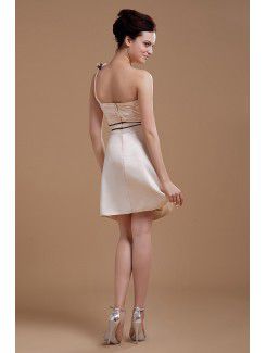 Satin One-Shoulder Knee-Length Sheath Bridesmaid Dress