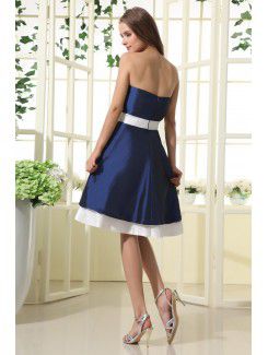 Satin Sweetheart Knee-Length A-line Bridesmaid Dress