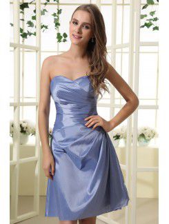 Taffeta Sweetheart Knee-Length A-line Bridesmaid Dress with Ruffle