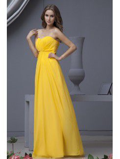 Chiffon Sweetheart Floor Length A-line Bridesmaid Dress with Ruffle