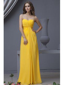 Chiffon Sweetheart Floor Length A-line Bridesmaid Dress with Ruffle