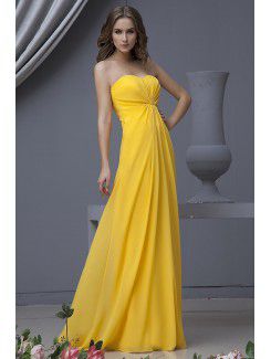 Chiffon Sweetheart Floor Length A-line Bridesmaid Dress with Ruffle