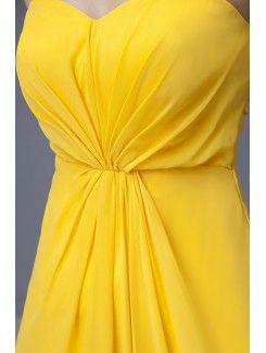 Chiffon Sweetheart Floor Length A-line Bridesmaid Dress with Ruffle