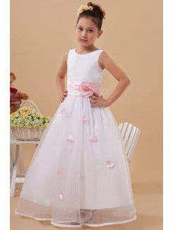 Taffeta and Organza Jewel Ankle-Length Ball Gown Flower Girl Dress