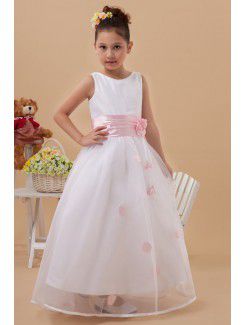 Taffeta and Organza Jewel Ankle-Length Ball Gown Flower Girl Dress