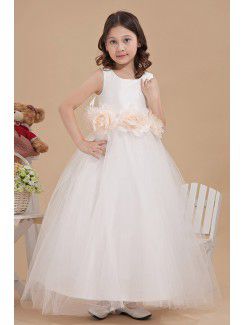 Tulle Jewel Ankle-Length A-line Flower Girl Dress