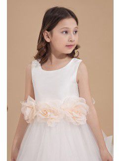 Tulle Jewel Ankle-Length A-line Flower Girl Dress