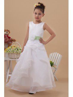 Organza Jewel Ankle-Length A-line Flower Girl Dress