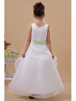 Organza Jewel Ankle-Length A-line Flower Girl Dress